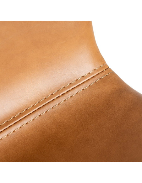 Chaise industrielle chic en Polyuréthane Marron camel Métal Noir Polypropylène Saroya (Lot de 2) - 8