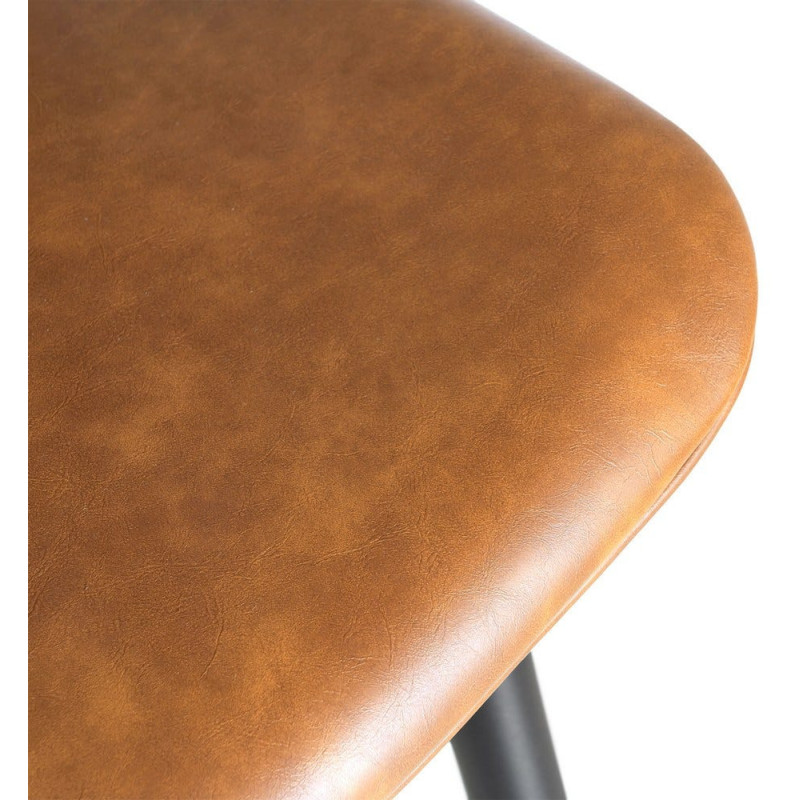 Chaise industrielle chic en Polyuréthane Marron camel Métal Noir Polypropylène Saroya (Lot de 2) - 10