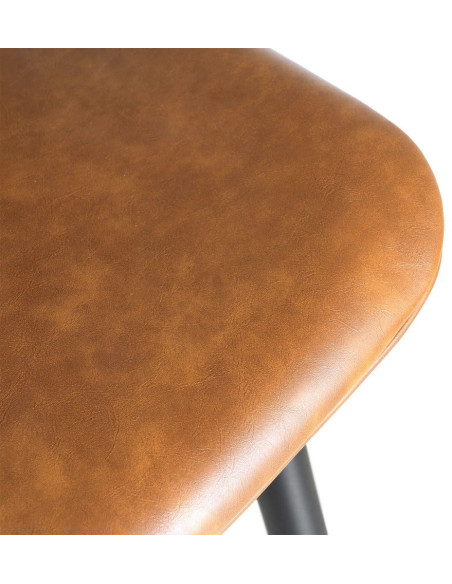 Chaise industrielle chic en Polyuréthane Marron camel Métal Noir Polypropylène Saroya (Lot de 2) - 10
