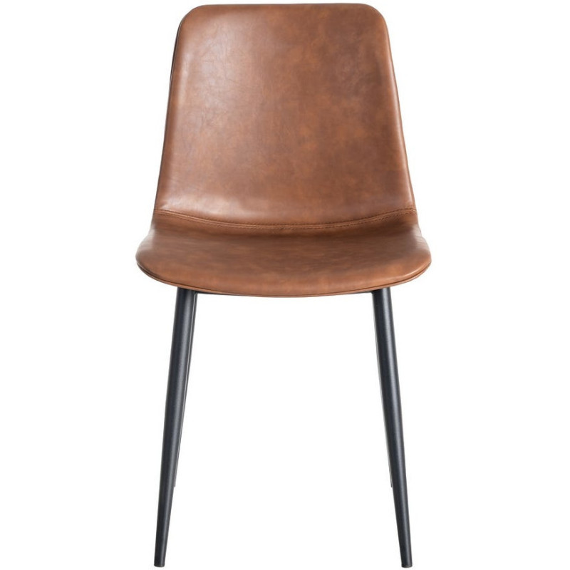 Chaise industrielle chic en Polyuréthane Marron Métal Noir Polypropylène Saroya (Lot de 2) - 3