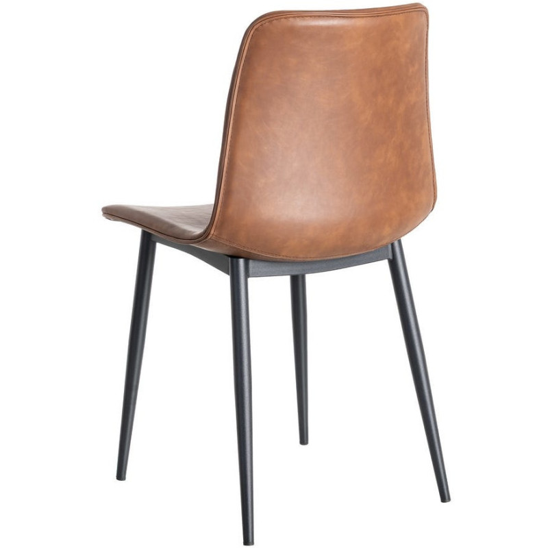 Chaise industrielle chic en Polyuréthane Marron Métal Noir Polypropylène Saroya (Lot de 2) - 5