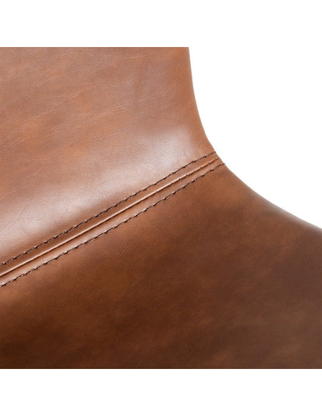 Chaise industrielle chic en Polyuréthane Marron Métal Noir Polypropylène Saroya (Lot de 2) - 8