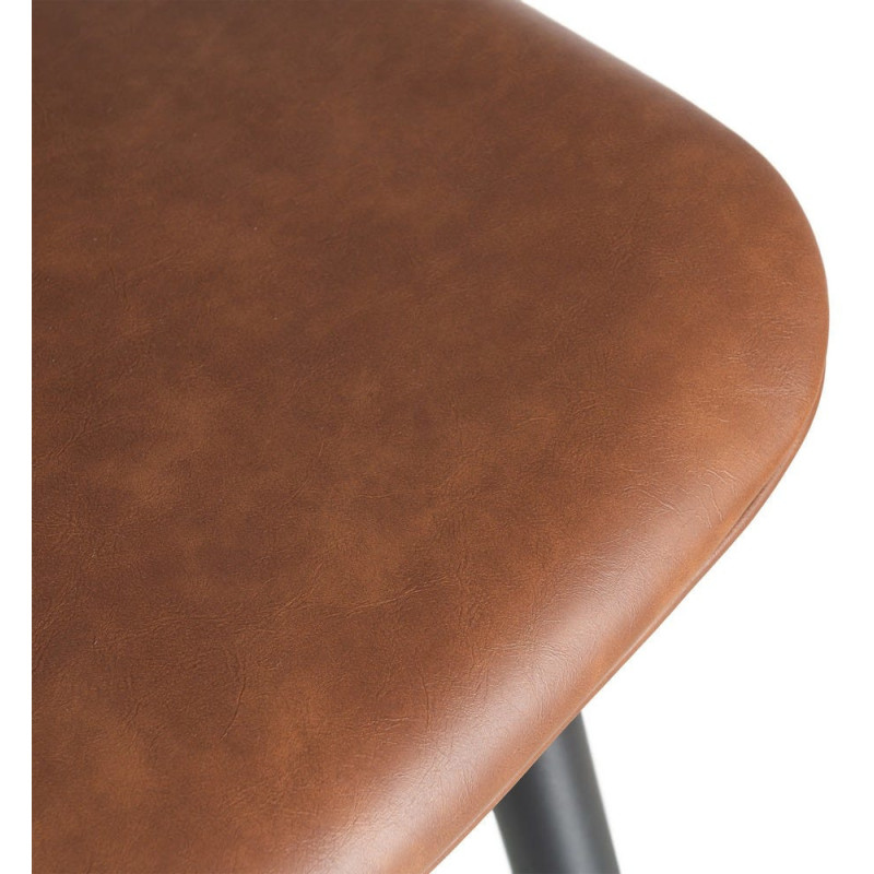 Chaise industrielle chic en Polyuréthane Marron Métal Noir Polypropylène Saroya (Lot de 2) - 10