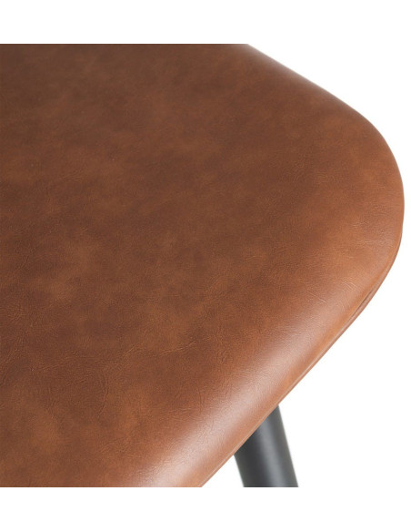 Chaise industrielle chic en Polyuréthane Marron Métal Noir Polypropylène Saroya (Lot de 2) - 10