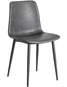 Chaise industrielle chic en Polyuréthane Noir Métal Noir Polypropylène Saroya (Lot de 2) - 1