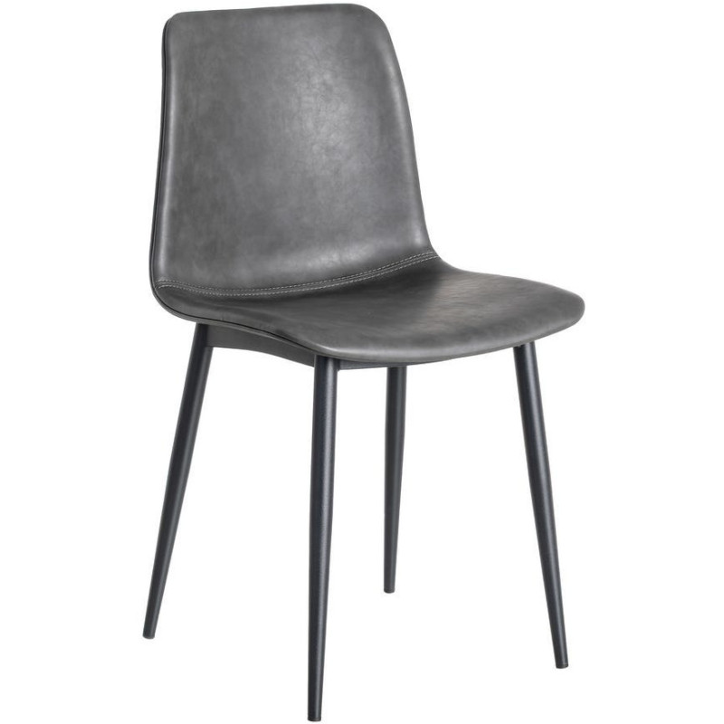 Chaise industrielle chic en Polyuréthane Noir Métal Noir Polypropylène Saroya (Lot de 2) - 1