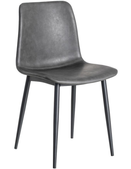 Chaise industrielle chic en Polyuréthane Noir Métal Noir Polypropylène Saroya (Lot de 2) - 1