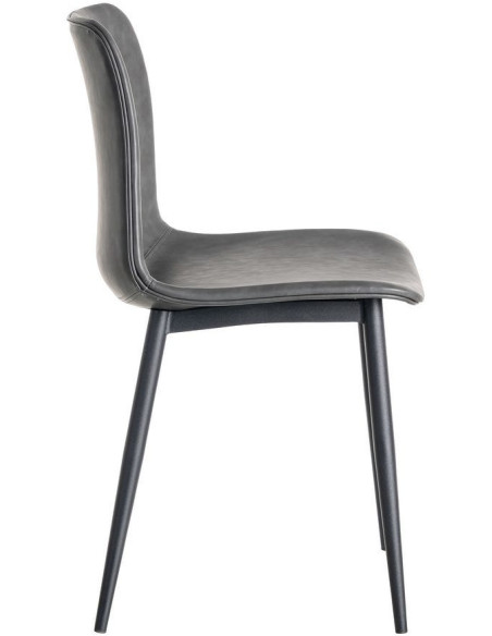 Chaise industrielle chic en Polyuréthane Noir Métal Noir Polypropylène Saroya (Lot de 2) - 3