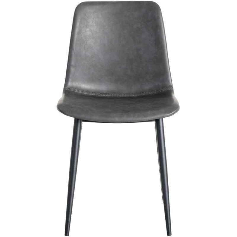 Chaise industrielle chic en Polyuréthane Noir Métal Noir Polypropylène Saroya (Lot de 2) - 4