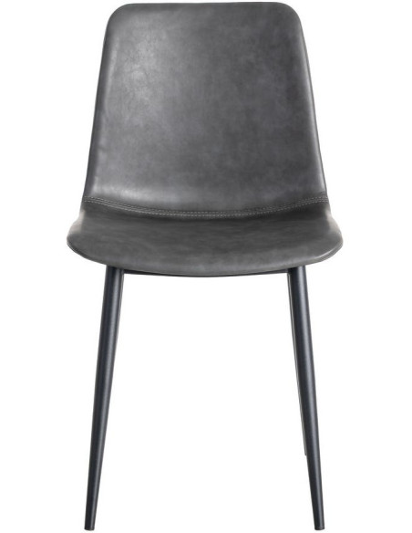 Chaise industrielle chic en Polyuréthane Noir Métal Noir Polypropylène Saroya (Lot de 2) - 4