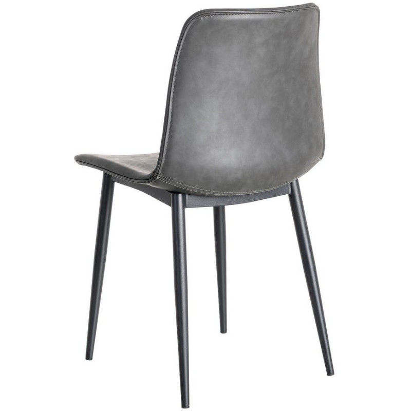 Chaise industrielle chic en Polyuréthane Noir Métal Noir Polypropylène Saroya (Lot de 2) - 5