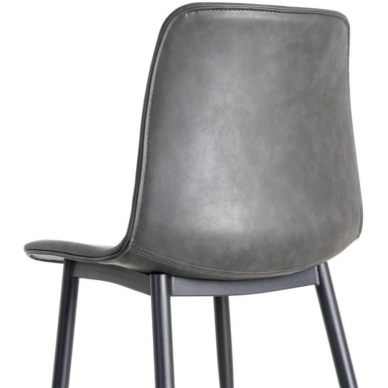 Chaise industrielle chic en Polyuréthane Noir Métal Noir Polypropylène Saroya (Lot de 2) - 6