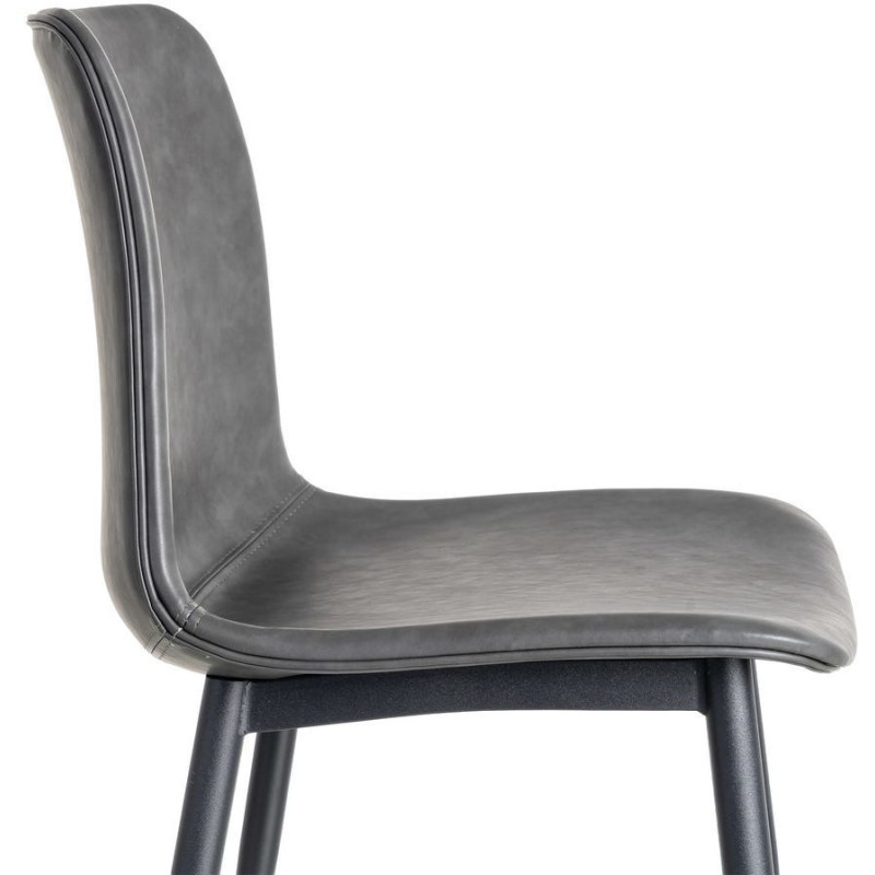 Chaise industrielle chic en Polyuréthane Noir Métal Noir Polypropylène Saroya (Lot de 2) - 7