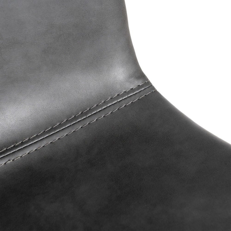 Chaise industrielle chic en Polyuréthane Noir Métal Noir Polypropylène Saroya (Lot de 2) - 8