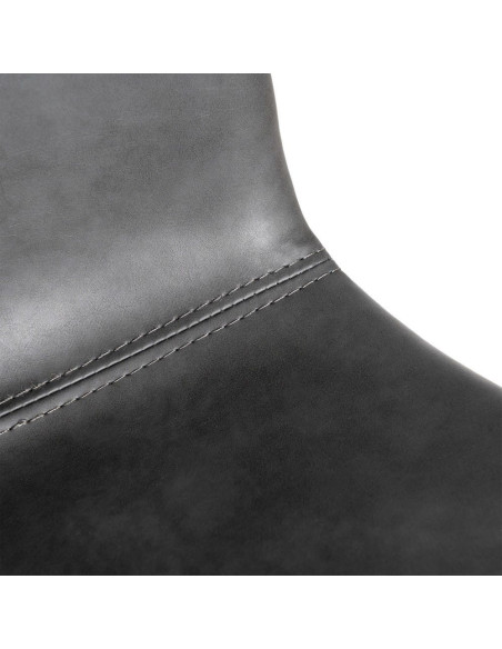 Chaise industrielle chic en Polyuréthane Noir Métal Noir Polypropylène Saroya (Lot de 2) - 8