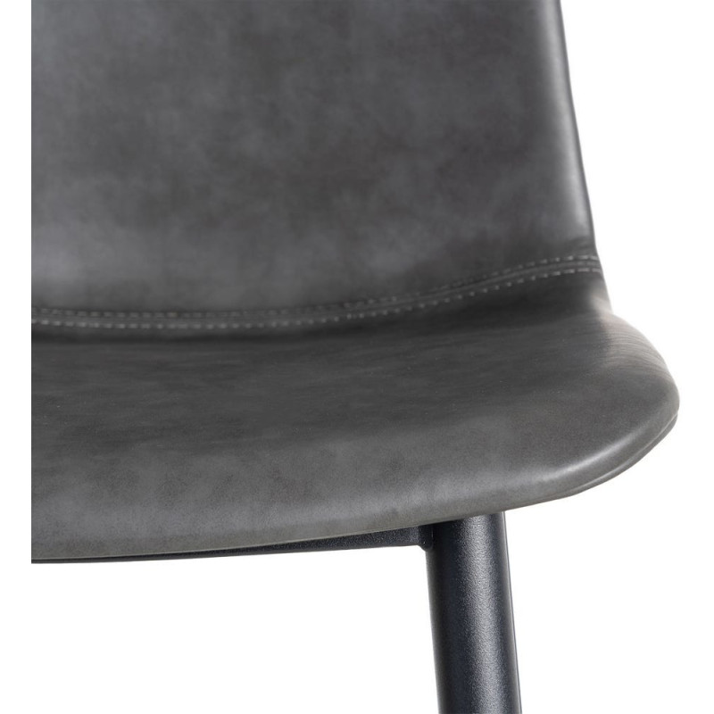 Chaise industrielle chic en Polyuréthane Noir Métal Noir Polypropylène Saroya (Lot de 2) - 9