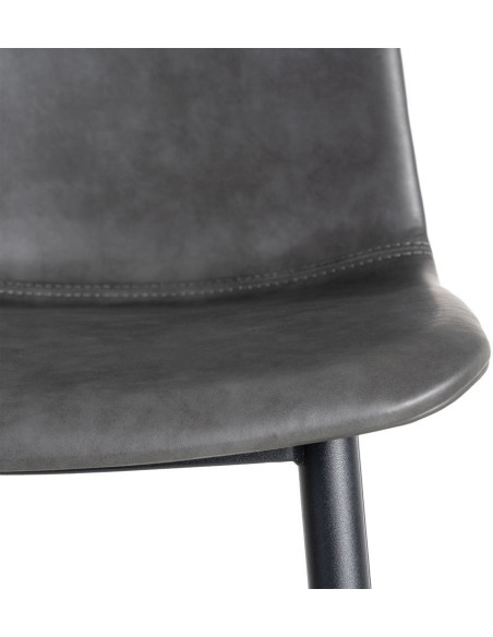 Chaise industrielle chic en Polyuréthane Noir Métal Noir Polypropylène Saroya (Lot de 2) - 9