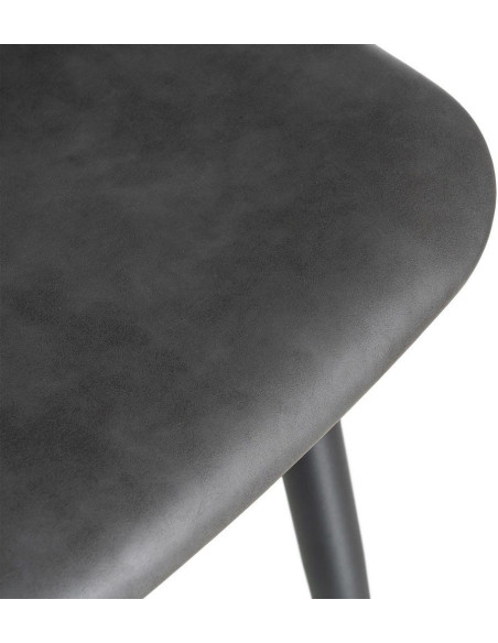 Chaise industrielle chic en Polyuréthane Noir Métal Noir Polypropylène Saroya (Lot de 2) - 10