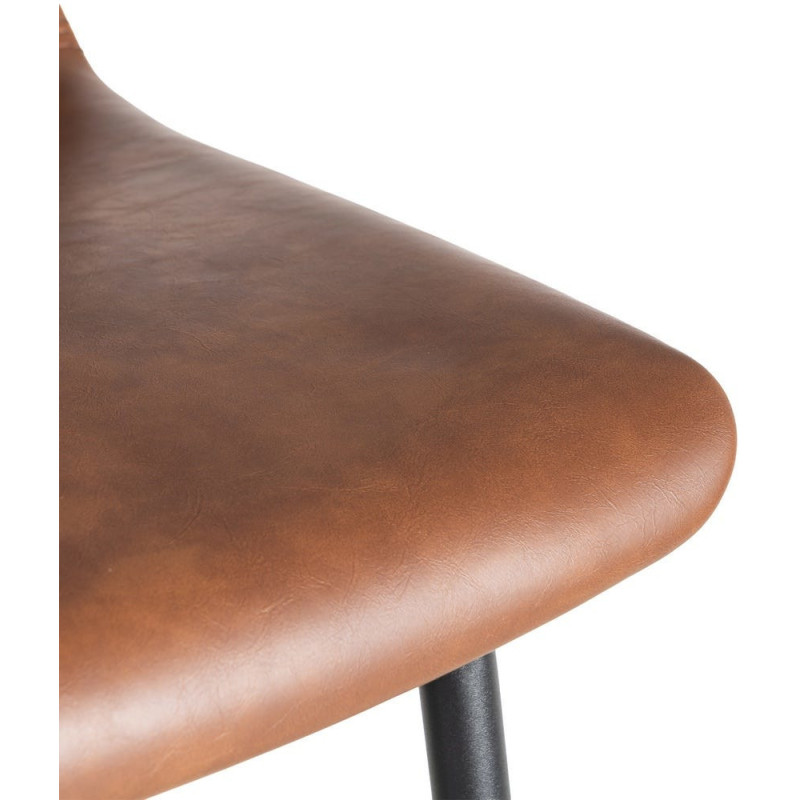 Tabouret de bar industriel chic en Polyuréthane Marron Métal Noir Polypropylène Saroya (Lot de 2) - 10