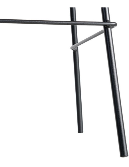 Tabouret de bar industriel chic en Polyuréthane Marron Métal Noir Polypropylène Saroya (Lot de 2) - 11