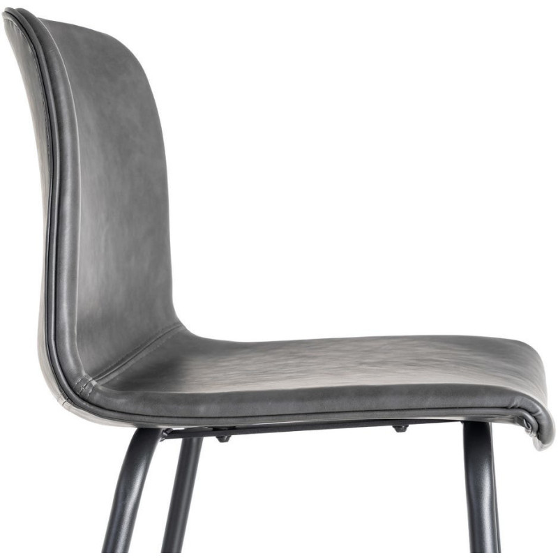 Tabouret de bar industriel chic en Polyuréthane Noir Métal Noir Polypropylène Saroya (Lot de 2) - 7