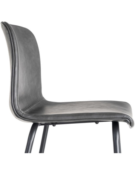 Tabouret de bar industriel chic en Polyuréthane Noir Métal Noir Polypropylène Saroya (Lot de 2) - 7