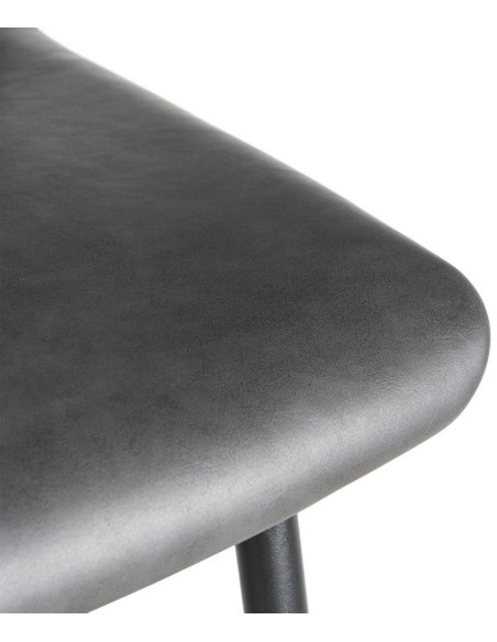 Tabouret de bar industriel chic en Polyuréthane Noir Métal Noir Polypropylène Saroya (Lot de 2) - 10