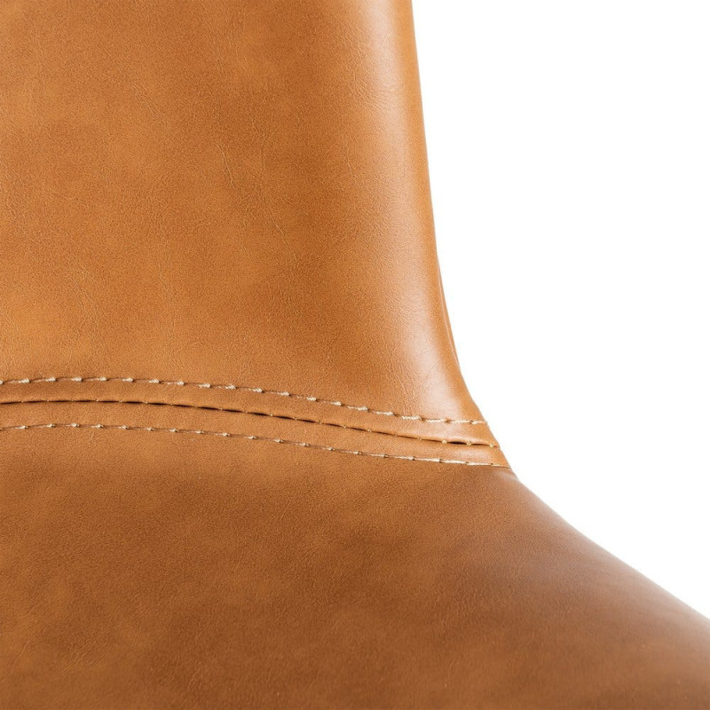 Chaise industrielle en Polyuréthane Marron camel Métal Noir Polypropylène Goyali (Lot de 2) - 8