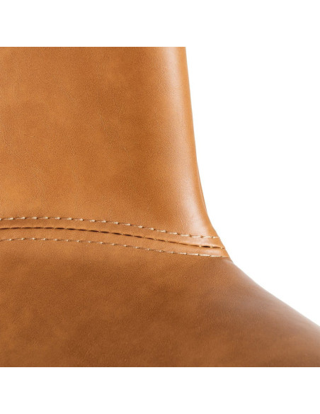 Chaise industrielle en Polyuréthane Marron camel Métal Noir Polypropylène Goyali (Lot de 2) - 8