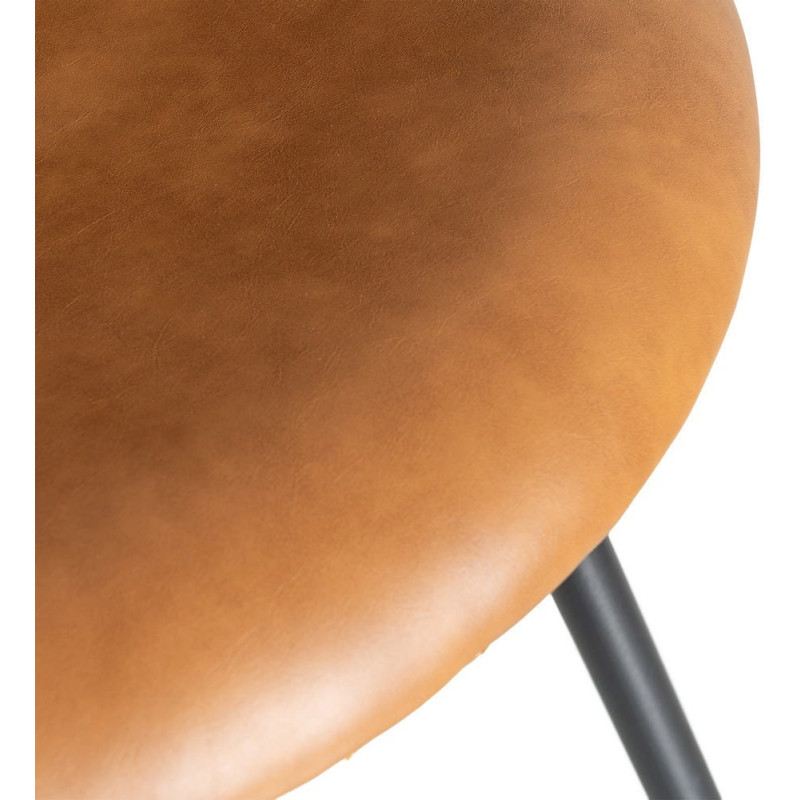 Chaise industrielle en Polyuréthane Marron camel Métal Noir Polypropylène Goyali (Lot de 2) - 10