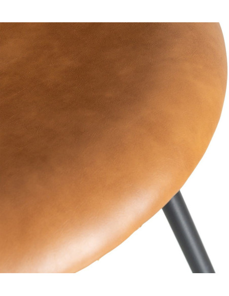 Chaise industrielle en Polyuréthane Marron camel Métal Noir Polypropylène Goyali (Lot de 2) - 10