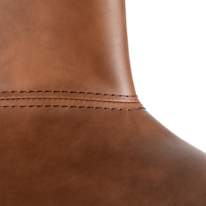 Chaise industrielle en Polyuréthane Marron Métal Noir Polypropylène Goyali (Lot de 2) - 8