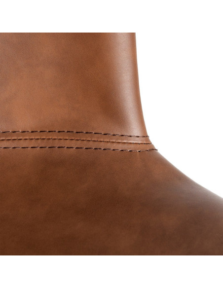 Chaise industrielle en Polyuréthane Marron Métal Noir Polypropylène Goyali (Lot de 2) - 8