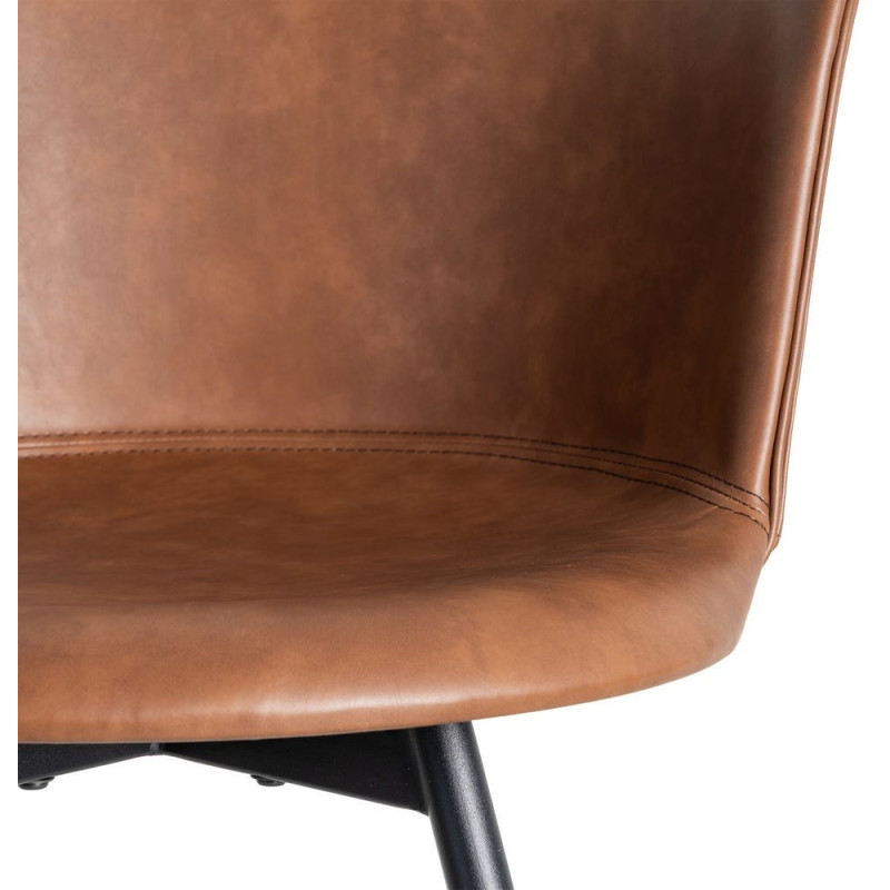 Chaise industrielle en Polyuréthane Marron Métal Noir Polypropylène Goyali (Lot de 2) - 9