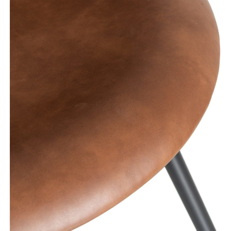 Chaise industrielle en Polyuréthane Marron Métal Noir Polypropylène Goyali (Lot de 2) - 10