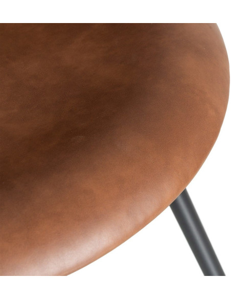 Chaise industrielle en Polyuréthane Marron Métal Noir Polypropylène Goyali (Lot de 2) - 10