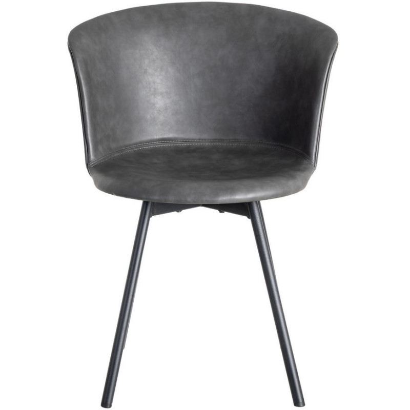 Chaise industrielle en Polyuréthane Noir Métal Noir Polypropylène Goyali (Lot de 2) - 3