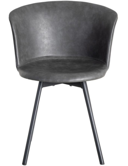 Chaise industrielle en Polyuréthane Noir Métal Noir Polypropylène Goyali (Lot de 2) - 3