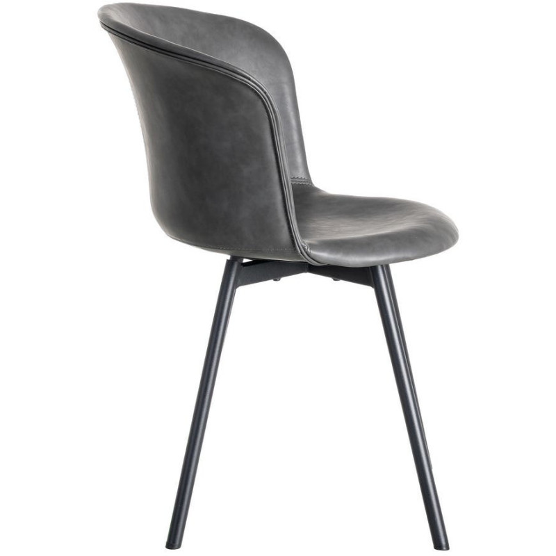 Chaise industrielle en Polyuréthane Noir Métal Noir Polypropylène Goyali (Lot de 2) - 4