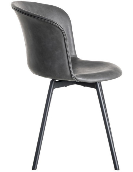 Chaise industrielle en Polyuréthane Noir Métal Noir Polypropylène Goyali (Lot de 2) - 4