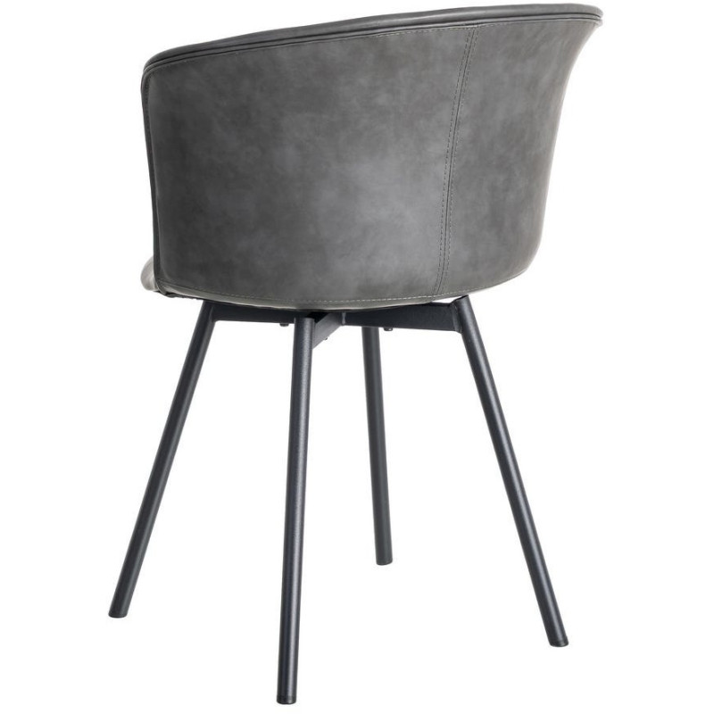 Chaise industrielle en Polyuréthane Noir Métal Noir Polypropylène Goyali (Lot de 2) - 5