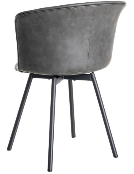 Chaise industrielle en Polyuréthane Noir Métal Noir Polypropylène Goyali (Lot de 2) - 5