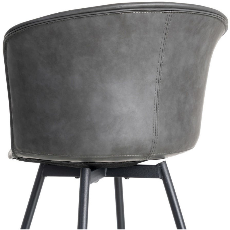 Chaise industrielle en Polyuréthane Noir Métal Noir Polypropylène Goyali (Lot de 2) - 6