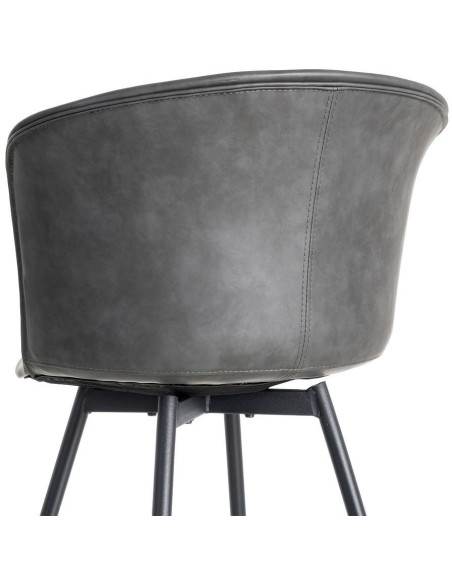 Chaise industrielle en Polyuréthane Noir Métal Noir Polypropylène Goyali (Lot de 2) - 6