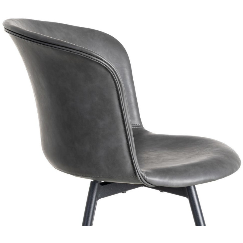 Chaise industrielle en Polyuréthane Noir Métal Noir Polypropylène Goyali (Lot de 2) - 7