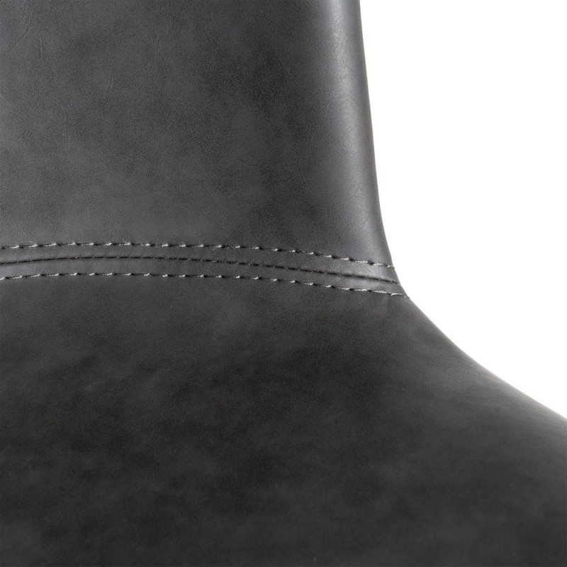 Chaise industrielle en Polyuréthane Noir Métal Noir Polypropylène Goyali (Lot de 2) - 8