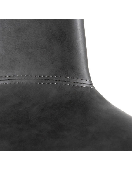 Chaise industrielle en Polyuréthane Noir Métal Noir Polypropylène Goyali (Lot de 2) - 8