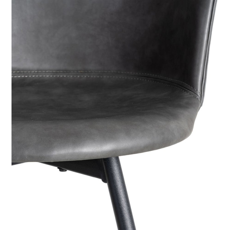 Chaise industrielle en Polyuréthane Noir Métal Noir Polypropylène Goyali (Lot de 2) - 9