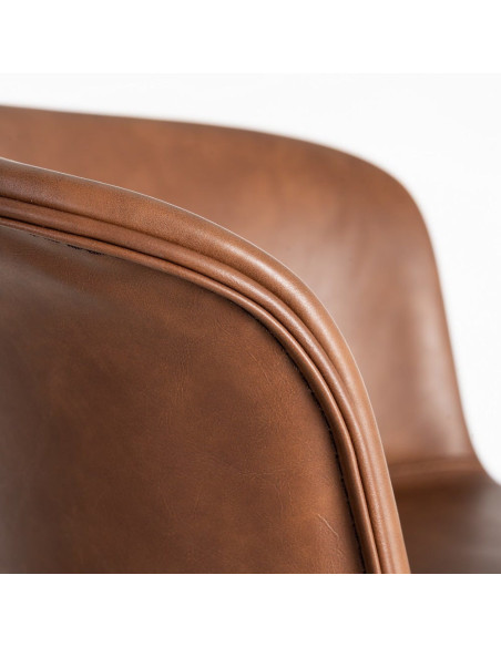Tabouret de bar industriel en Polyuréthane Marron Métal Noir Polypropylène Goyali (Lot de 2) - 10
