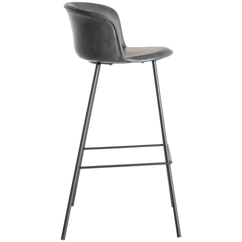 Tabouret de bar industriel en Polyuréthane Noir Métal Noir Polypropylène Goyali (Lot de 2) - 4